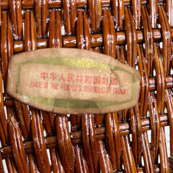 Vintage Brown Rattan Wicker Duck Basket Woven Wood Bird Farmhouse Decor Boho - Picture 9 of 14